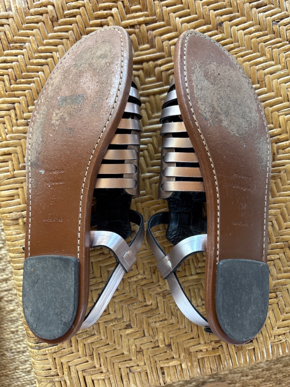 Proenza Schouler metallic leather woven sandals 37 eu - Picture 3 of 5